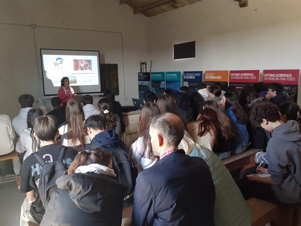 Charla a un grupo escolar en una sala
